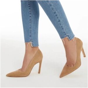 Good American Pointed Toe Icon Suede Pumps Heels Shoes Size 7.5